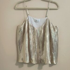 Abercrombie & Fitch Gold Pleated Blouse
